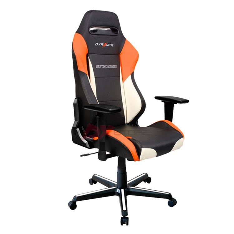 Компьютерное кресло DXRacer OH/DM61/NWO - цвет Черный с белыми и оранжевыми вставками