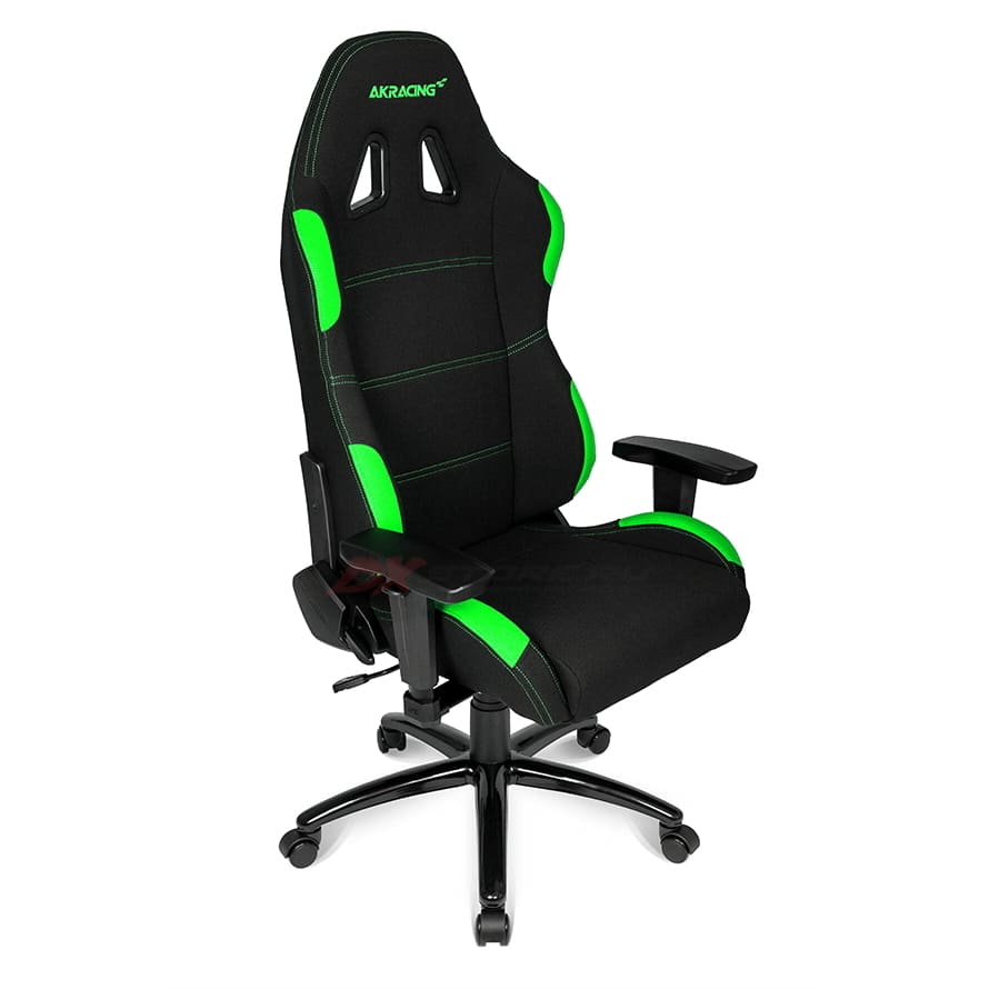 Игровое тканевое кресло AKRacing K7012, черный/зеленый