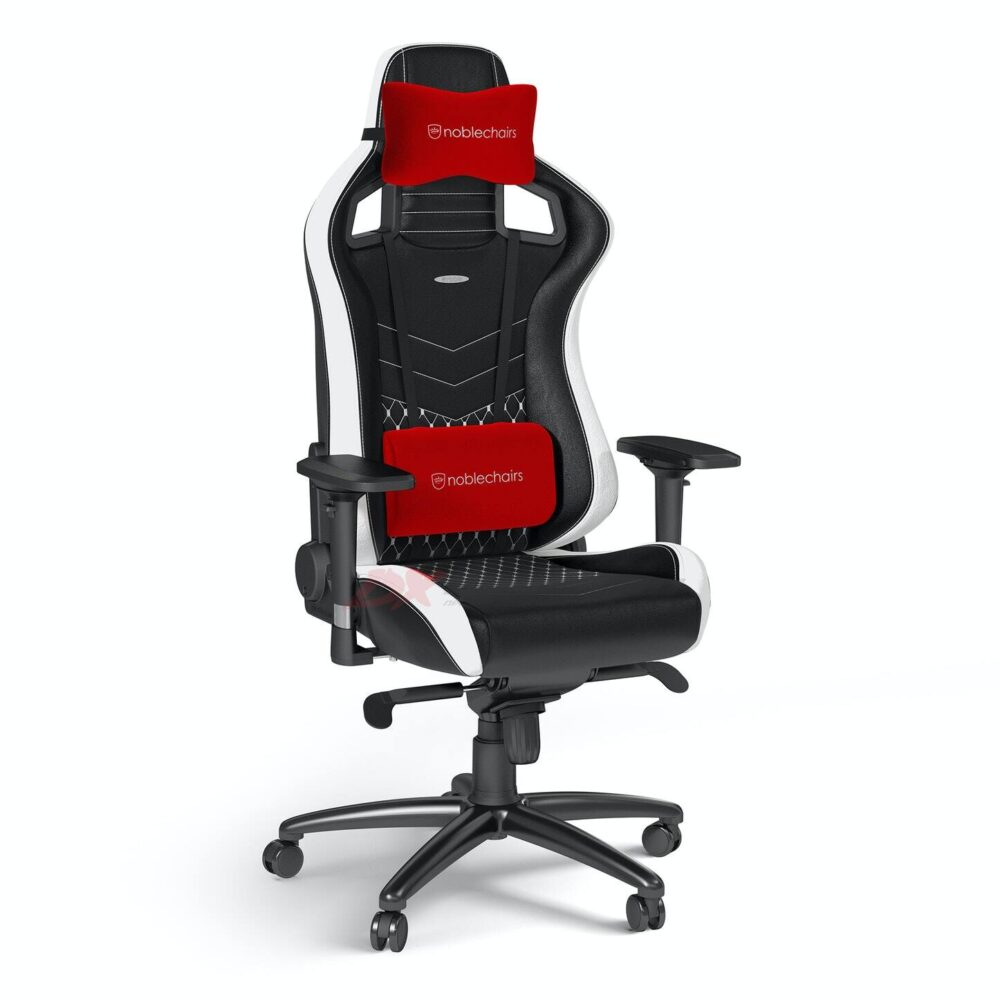 noblechairs EPIC Real leather Black/White/Red - Фото 6