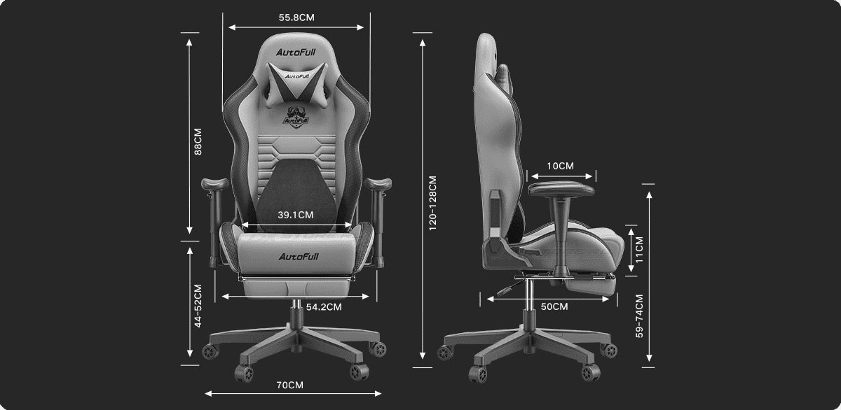 AutoFull Conquer Series Gaming Chair - Размеры
