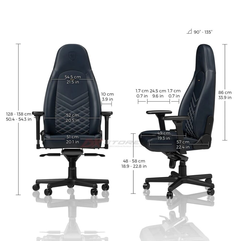 noblechairs ICON Real Leather Midnight Blue/Graphite - Фото 8