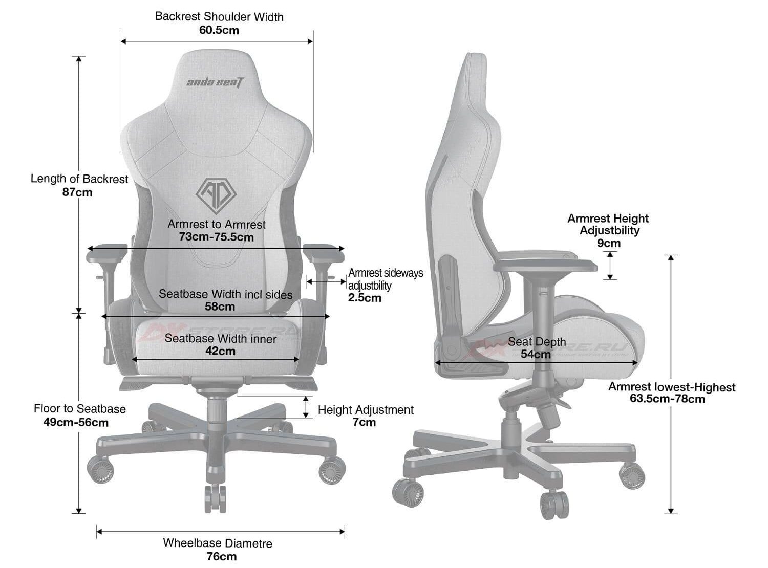 Игровое кресло тканевое Anda Seat T-Pro 2 - Разеры