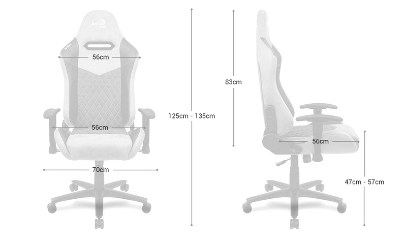 Игровое кресло Aerocool DUKE Tan Grey - Размеры
