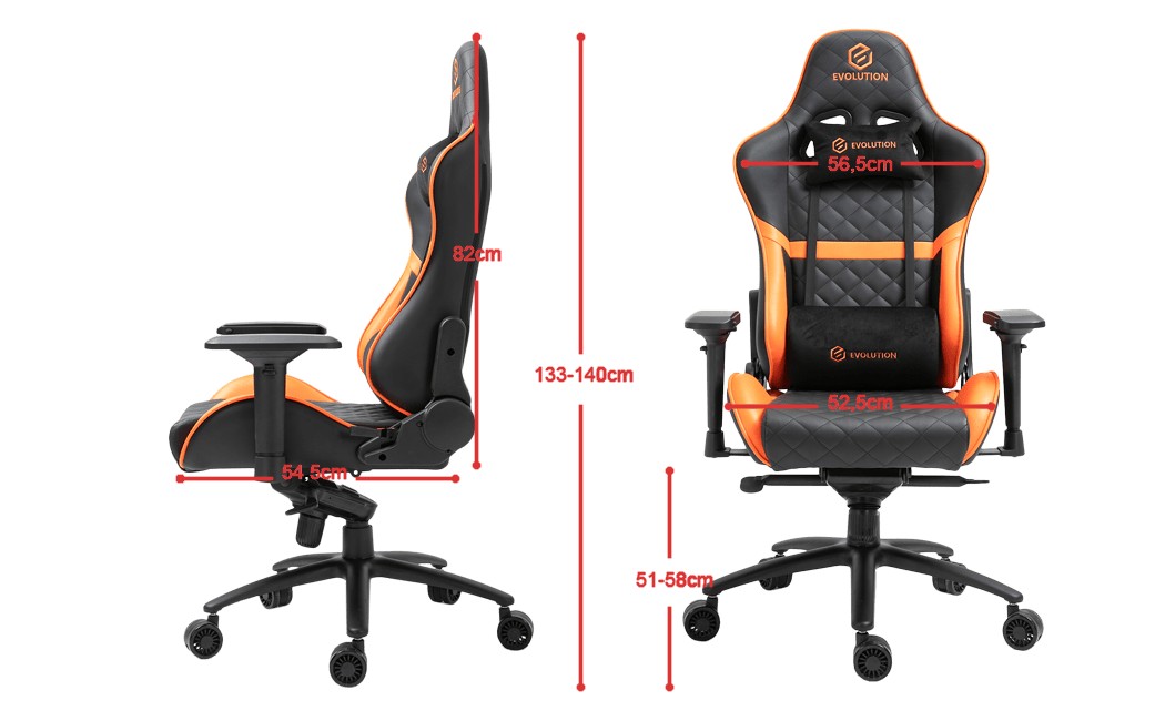Компьютерное игровое кресло Evolution Delta - Размеры