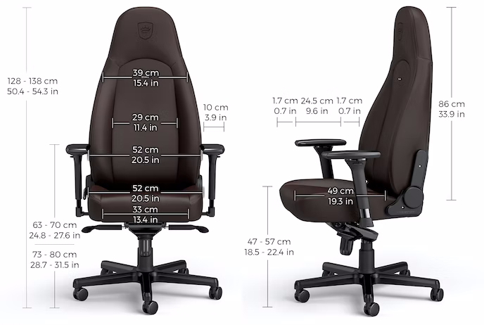 Игровое кресло noblechairs ICON Java Edition - Размеры