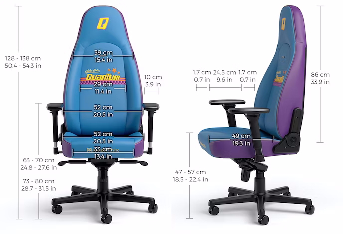Игровое кресло noblechairs ICON Nuka-Cola Quantum Edition - Размеры